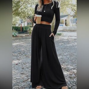 Elegant Black Women's Two Piece Jumpsuit